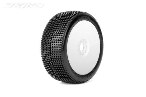 Jetko Sting Super Soft 1:8 Buggy Pre-glued White Revo Rims (2) JK1001SSRW