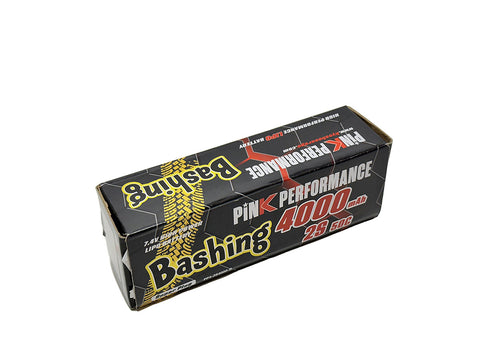Pink Bashing LiPo 2S 7.4V-4000-50C (Deans) 139x47x25mm 240g Round PP3-2S4000-D
