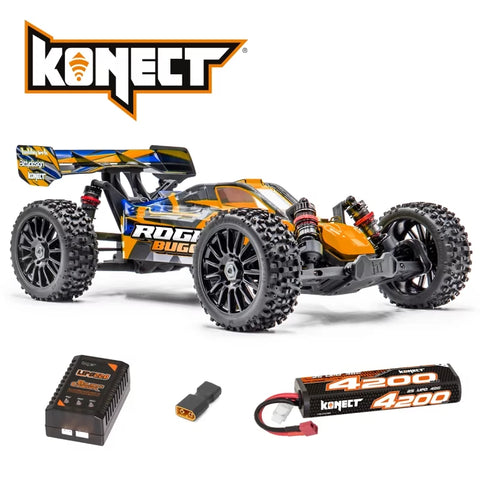 ROGUE Buggy 1/8th Brushless Orange-PACK batteries and charger