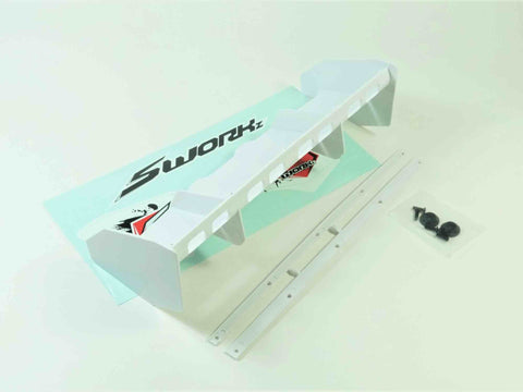 SWORKz 1/8 Off Road Pro-Speed 2.0 Race Wing (WHITE)(Pre-Holes) SKU: SW228013WH