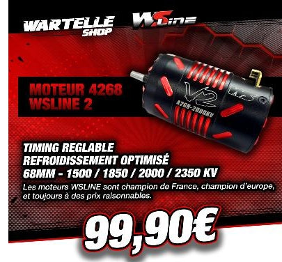 NEW 2023 WS-LINE 1/8TH BRUSHLESS MOTOR 4268 V2 WS4268-2023-1850KV