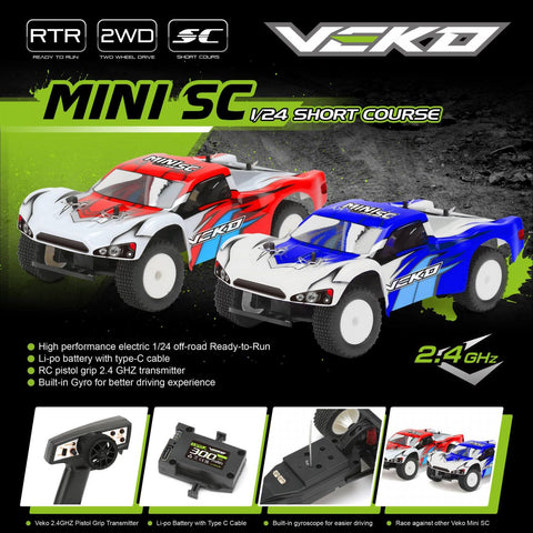 Veko Mini SC Blue 1:24 Short Course RTR with Gyro VK0002-BL