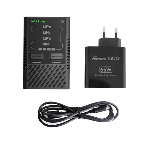 GensAce Charger iMars Mini USB-C 2-4S 60W w/65W EU Adapter GEA60WE1