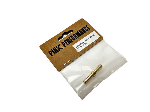 Gold Plug 5mm male (2) Pink Performance PP0-1020